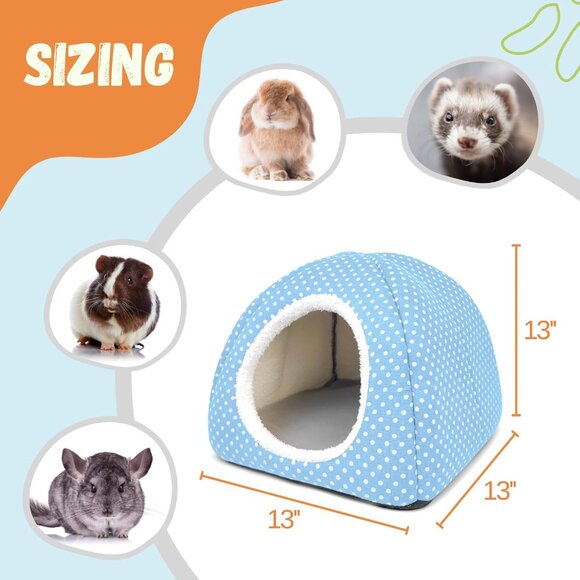 New Rabbit Hideout Large Washable Bunny Bed & Fleece House for Small Pets - Picture 5 of 9